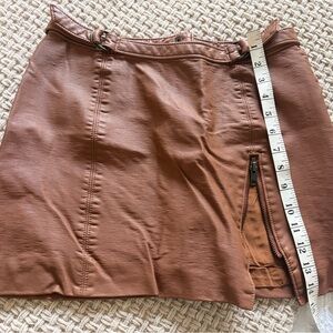 Young Fabulous & Broke Brown Faux Leather Mini Skirt